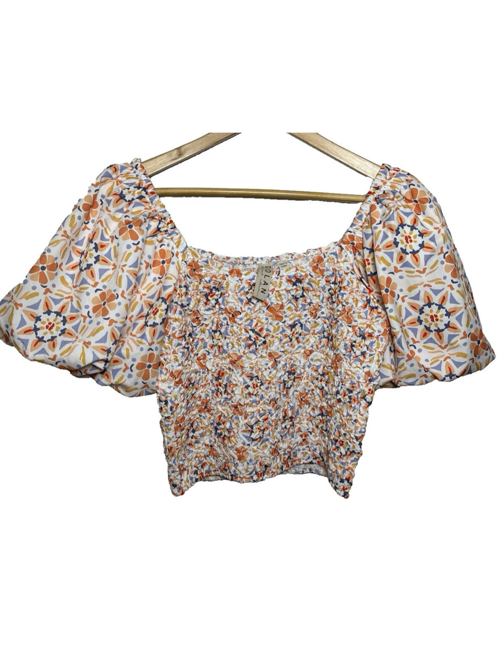 Anthropologie Dolan Puff Sleeve Off-The-Shoulder Textured Top  Pet  Small